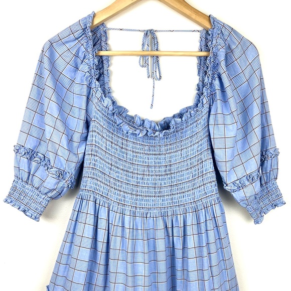 Hill House Nelsi Nap Dress in Diana Blue Check - Picture 3 of 13